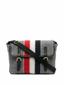 Thom Browne striped felt messenger bag