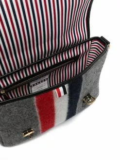 Thom Browne striped felt messenger bag