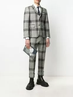 Thom Browne graphic-print leather pouch