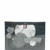 Thom Browne graphic-print leather pouch