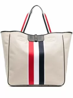 Thom Browne striped canvas tote bag