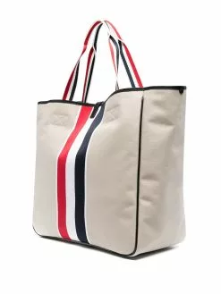 Thom Browne striped canvas tote bag