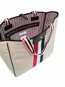 Thom Browne striped canvas tote bag