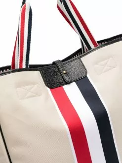 Thom Browne striped canvas tote bag