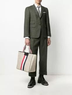 Thom Browne striped canvas tote bag