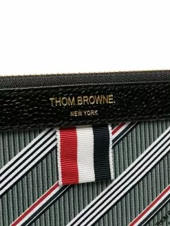 Thom Browne striped logo-print pouch