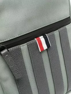 Thom Browne 4-Bar stripe canvas messenger bag