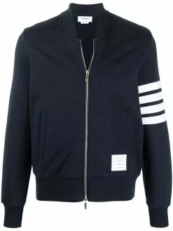 Thom Browne 4-Bar stripe zip-up sweatshirt