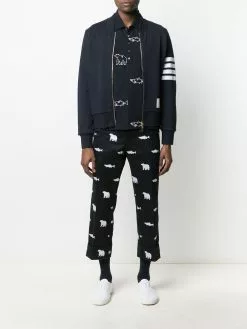 Thom Browne 4-Bar stripe zip-up sweatshirt