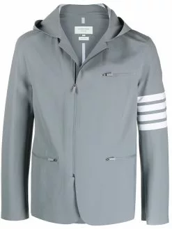 Thom Browne 4-Bar stripe lightweight compression jacket