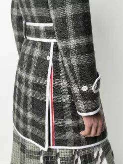 Thom Browne check-pattern tie-waist coat