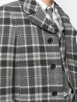 Thom Browne check cashmere single-breasted coat