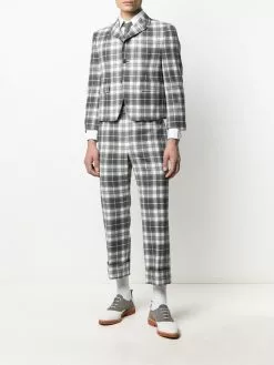 Thom Browne tartan check wool trousers