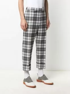 Thom Browne tartan check wool trousers