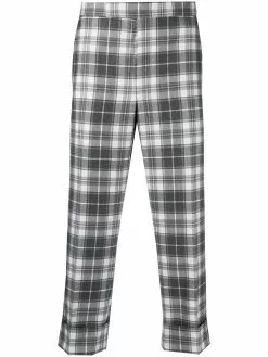 Thom Browne tartan check wool trousers
