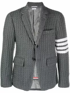 Thom Browne four-bar knitted blazer