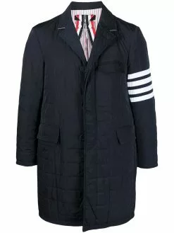 Thom Browne 4-Bar motif padded tailored coat