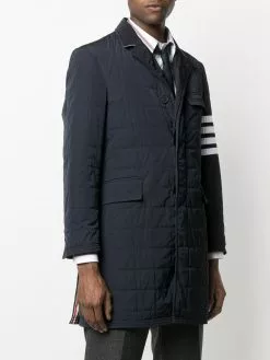 Thom Browne 4-Bar motif padded tailored coat