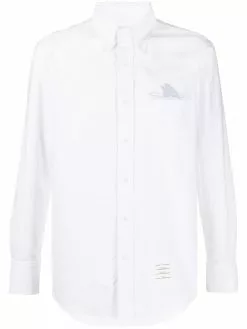 Thom Browne embroidered-detail buttoned shirt