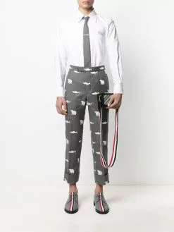 Thom Browne embroidered-detail buttoned shirt