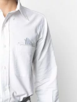 Thom Browne embroidered-detail buttoned shirt