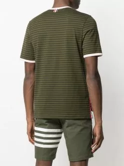 Thom Browne logo-patch striped T-shirt
