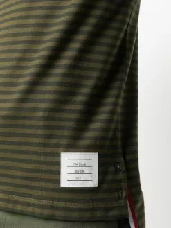Thom Browne logo-patch striped T-shirt