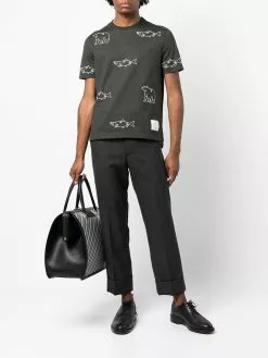 Thom Browne embroidered animal-motif T-shirt