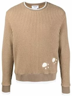 Thom Browne waffle knit bear jumper