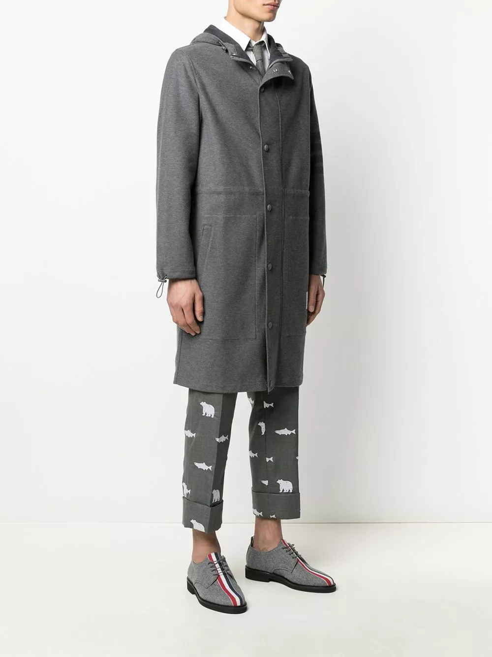 Thom Browne Hooded 4 Bar stripe parka parkas of men 3 Thom Browne hooded 4-Bar stripe parka