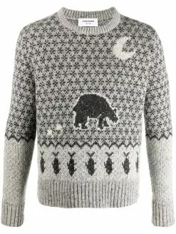 Thom Browne intarsia-knit long-sleeve jumper