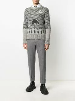 Thom Browne intarsia-knit long-sleeve jumper