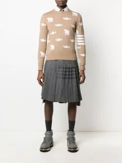 Thom Browne embroidered fish jumper