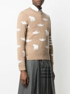 Thom Browne embroidered fish jumper
