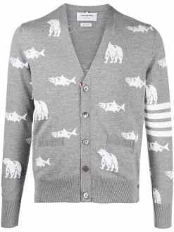 Thom Browne Animal Icon knitted cardigan