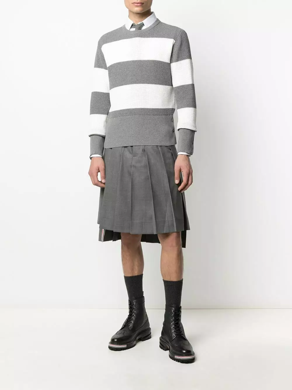 Thom Browne Two tone striped jumper knitted sweaters of men 2 Thom Browne two-tone striped jumper
