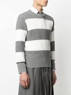 Thom Browne Two tone striped jumper knitted sweaters of men 7 Thom Browne two-tone striped jumper