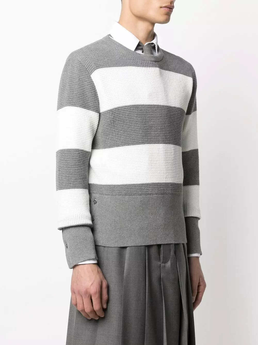 Thom Browne Two tone striped jumper knitted sweaters of men 3 Thom Browne two-tone striped jumper
