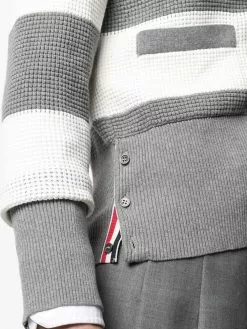 Thom Browne colour-block waffle-knit cardigan