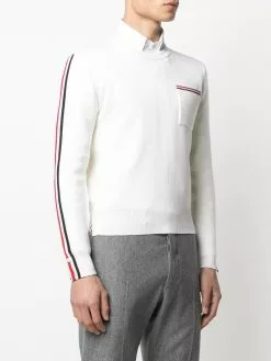 Thom Browne tri-stripe long-sleeve jumper