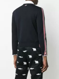 Thom Browne signature stripe trim jumper