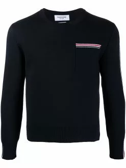 Thom Browne signature stripe trim jumper