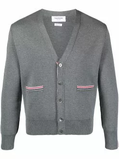 Thom Browne stripe-detailed wool cardigan