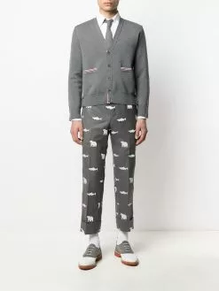 Thom Browne stripe-detailed wool cardigan