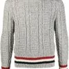 Thom Browne RWB stripe cable knit jumper
