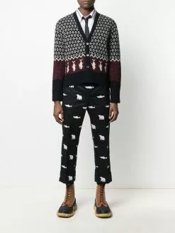 Thom Browne intarsia-knit buttoned cardigan