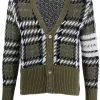 Thom Browne houndstooth knitted V-neck cardigan