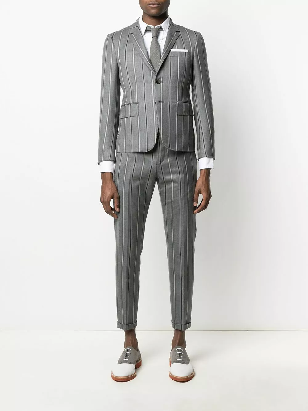 Thom Browne Striped wool trousers cropped pants of men 2 Thom Browne striped wool trousers