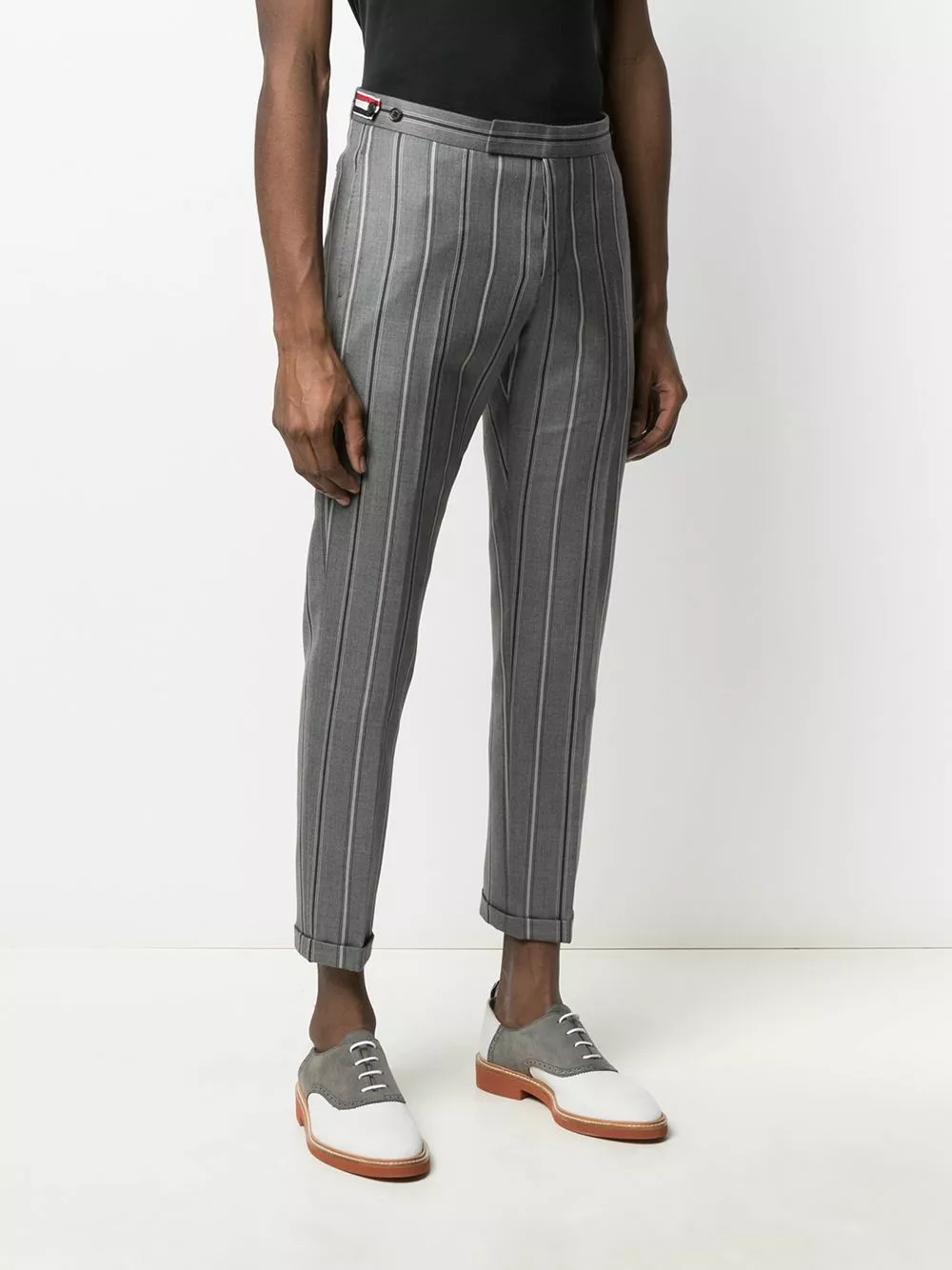Thom Browne Striped wool trousers cropped pants of men 3 Thom Browne striped wool trousers