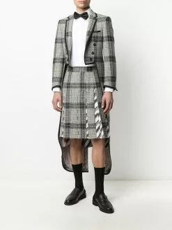 Thom Browne pleated check-pattern suit skirt